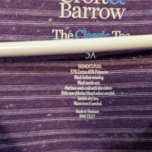 croft & barrow Purple Striped Short Sleeve Tee - Picture 4 of 9